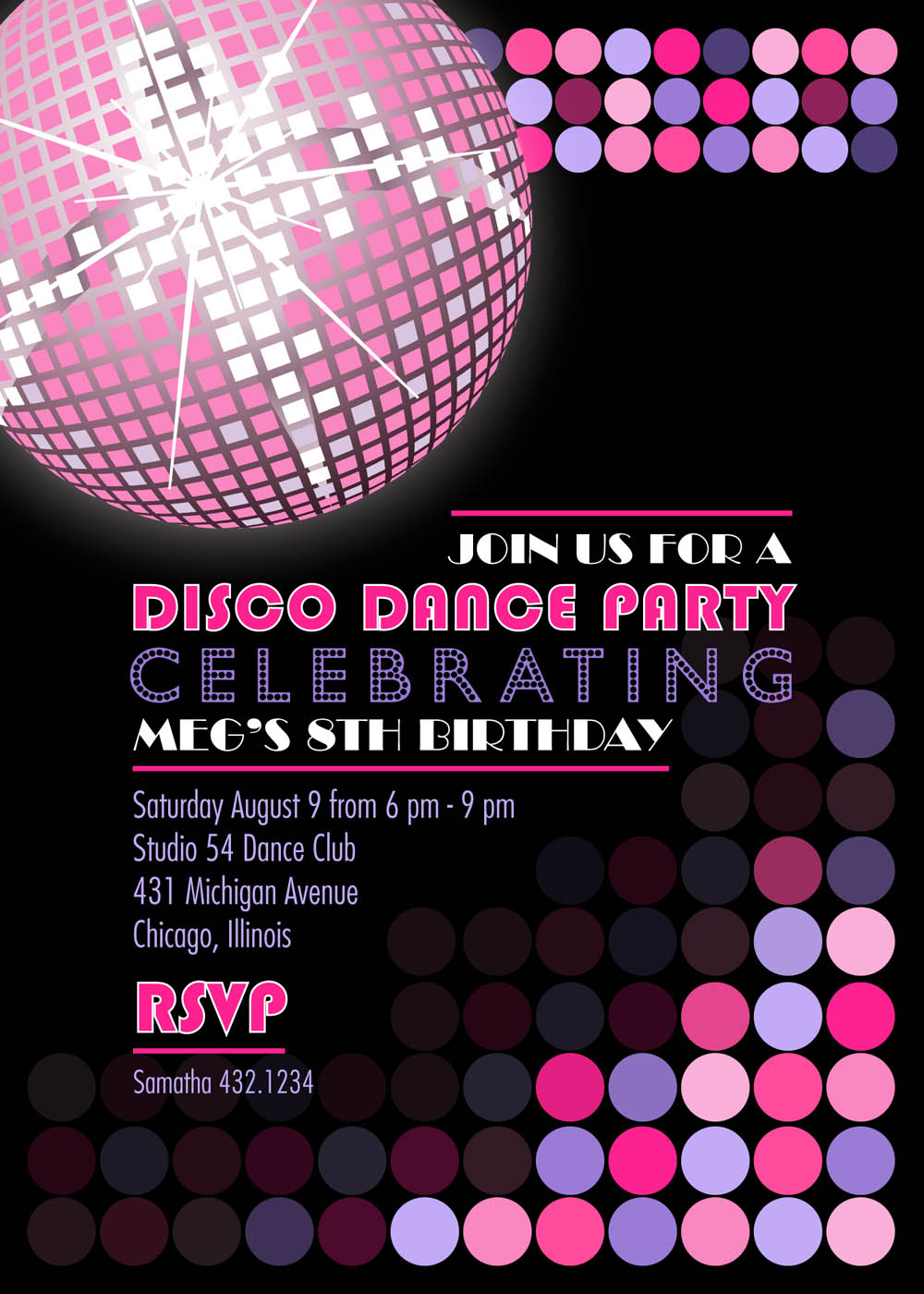 Disco Party Template Invitations 4