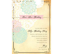 Vintage Pink and Aqua Doily Birthday Party or Shower Printable Invitation