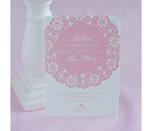 Vintage Pink Doily Tea Party Printable Invitation
