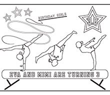 Gymnastics Tumbling Party Printable Coloring Page