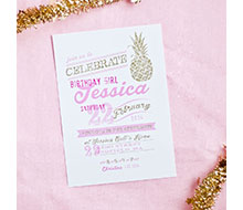 Pineapple Gold Party Shower Bridal Birthday Party Printable Invitation