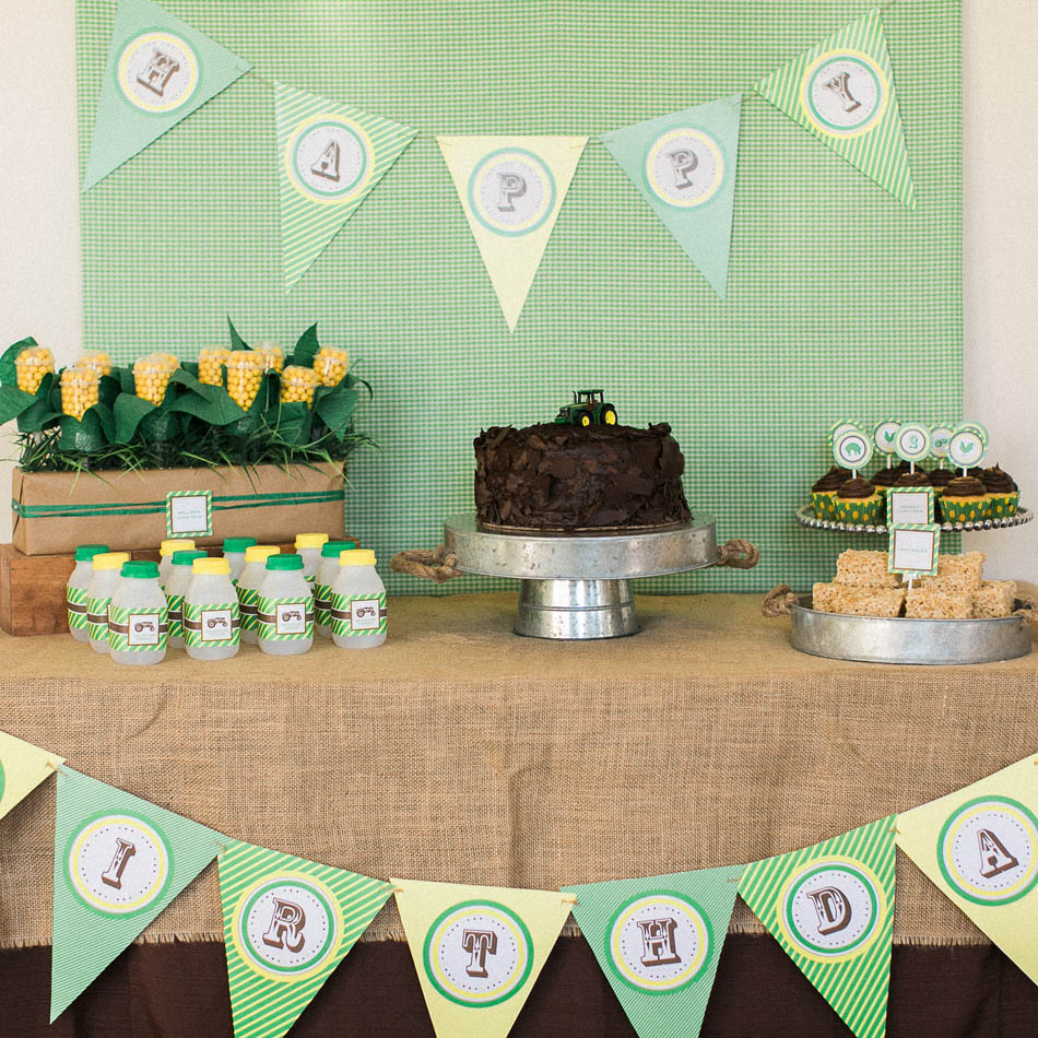 Tractor John Deere Inspired Birthday Party Printables Collection